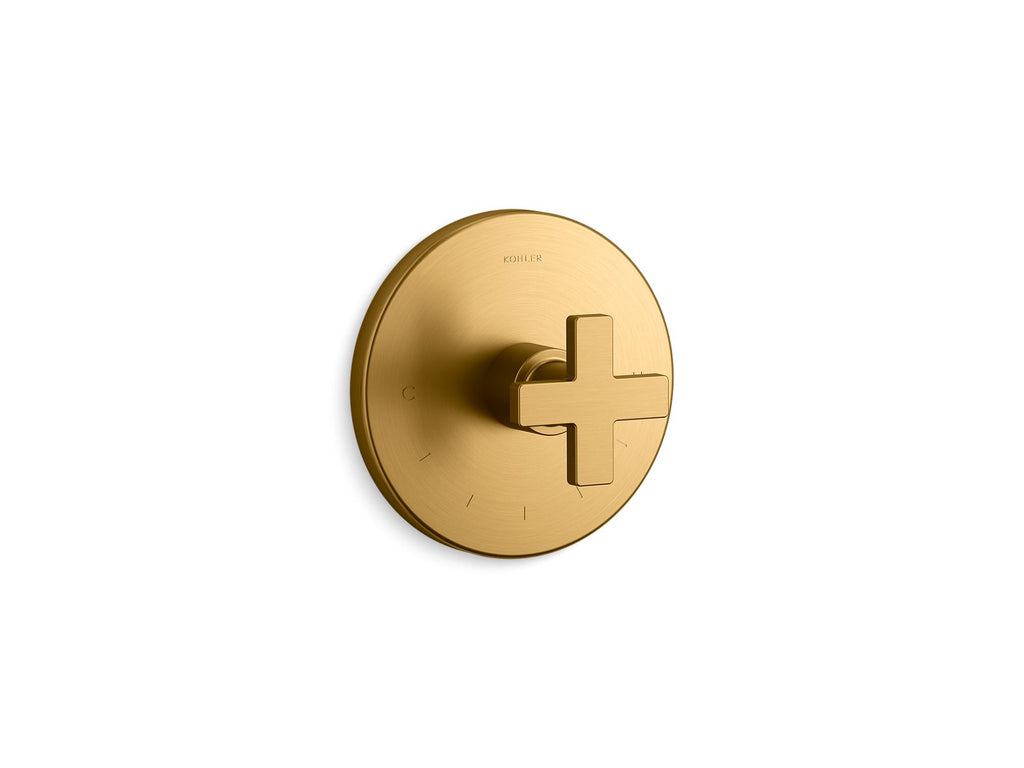KOHLER K-T73133-3-2MB Composed Mastershower Temperature Control Valve Trim With Cross Handle - Vibrant Brushed Moderne Brass