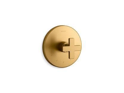 KOHLER K-T73133-3-2MB Composed MasterShower temperature control valve trim with cross handle - Vibrant Brushed Moderne Brass