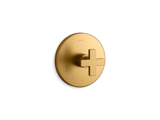 KOHLER K-T73133-3-2MB Composed MasterShower temperature control valve trim with cross handle - Vibrant Brushed Moderne Brass