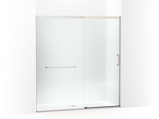 KOHLER K-707617-8L-MX Elate Sliding Shower Door, 75-1/2" H X 68-1/4 - 71-5/8" W, With Heavy 5/16" Thick Crystal Clear Glass In Anodized Matte Nickel