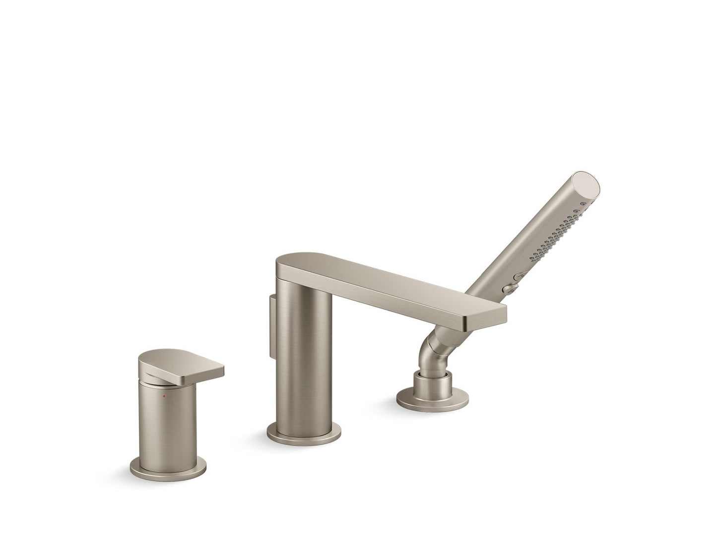 KOHLER K-73078-4-BN Composed Deck-Mount Bath Faucet With Handshower In Vibrant Brushed Nickel