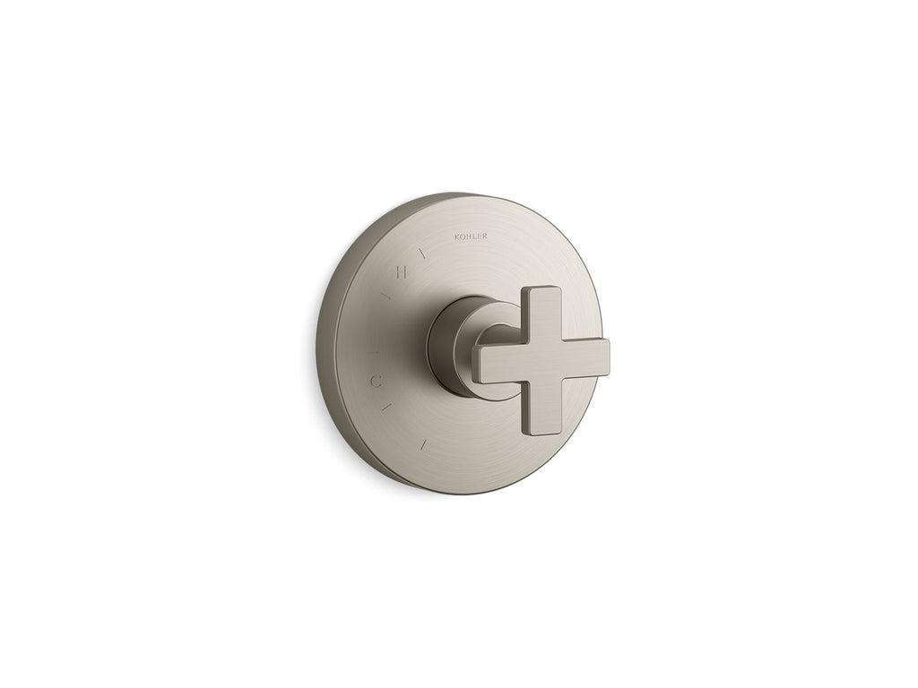 KOHLER K-TS73115-3-BN Composed Rite-Temp Valve Trim With Cross Handle - Vibrant Brushed Nickel
