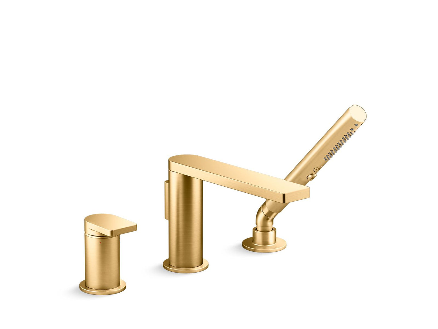 KOHLER K-73078-4-2MB Composed Deck-Mount Bath Faucet With Handshower In Vibrant Brushed Moderne Brass