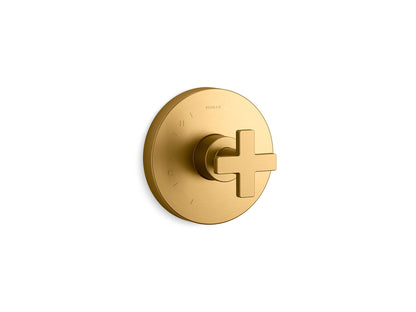 KOHLER K-TS73115-3-2MB Composed Rite-Temp valve trim with cross handle - Vibrant Brushed Moderne Brass