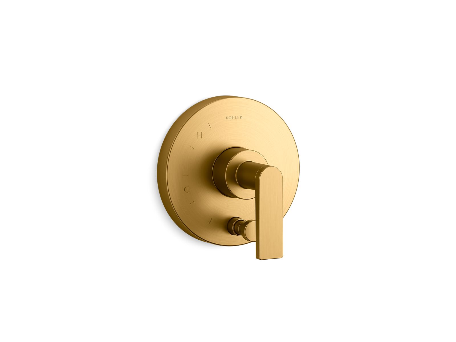 KOHLER K-T73117-4-2MB Composed Rite-Temp Valve Trim With Push-Button Diverter And Lever Handle - Vibrant Brushed Moderne Brass