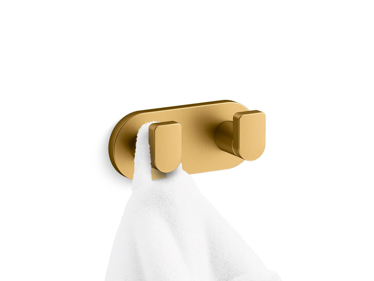 KOHLER K-73146-2MB Composed Double Robe Hook In Vibrant Brushed Moderne Brass