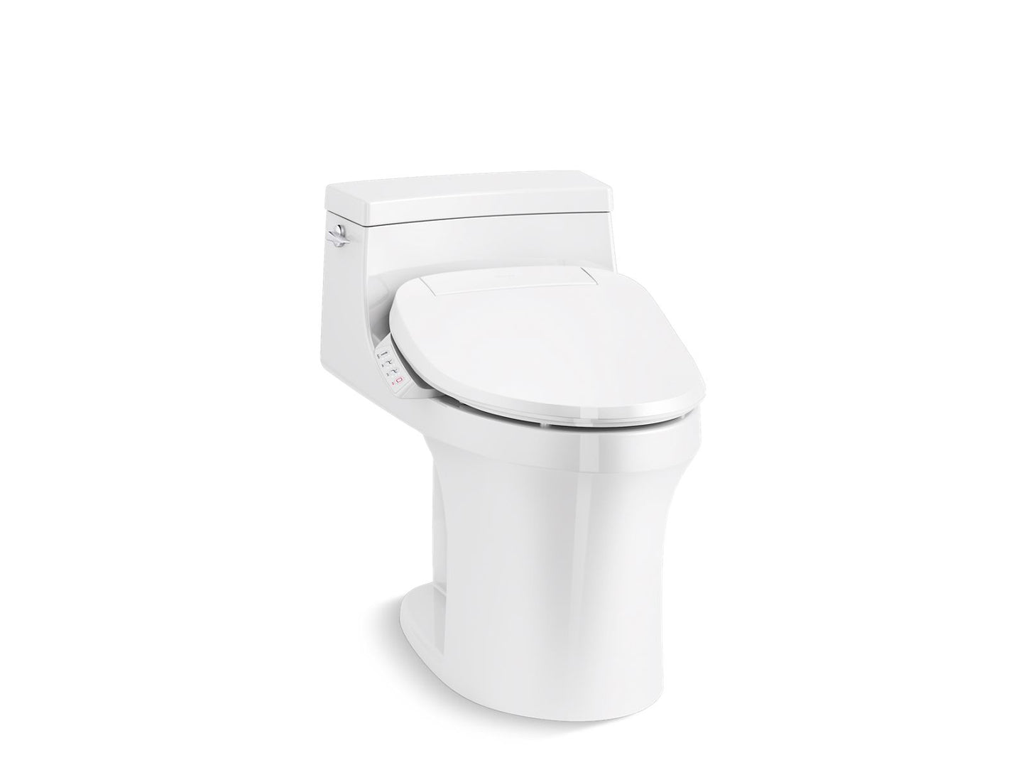 KOHLER K-5172-HC-0 San Souci Hidden cord one-piece compact elongated toilet with concealed trapway, 1.28 gpf toilet - White