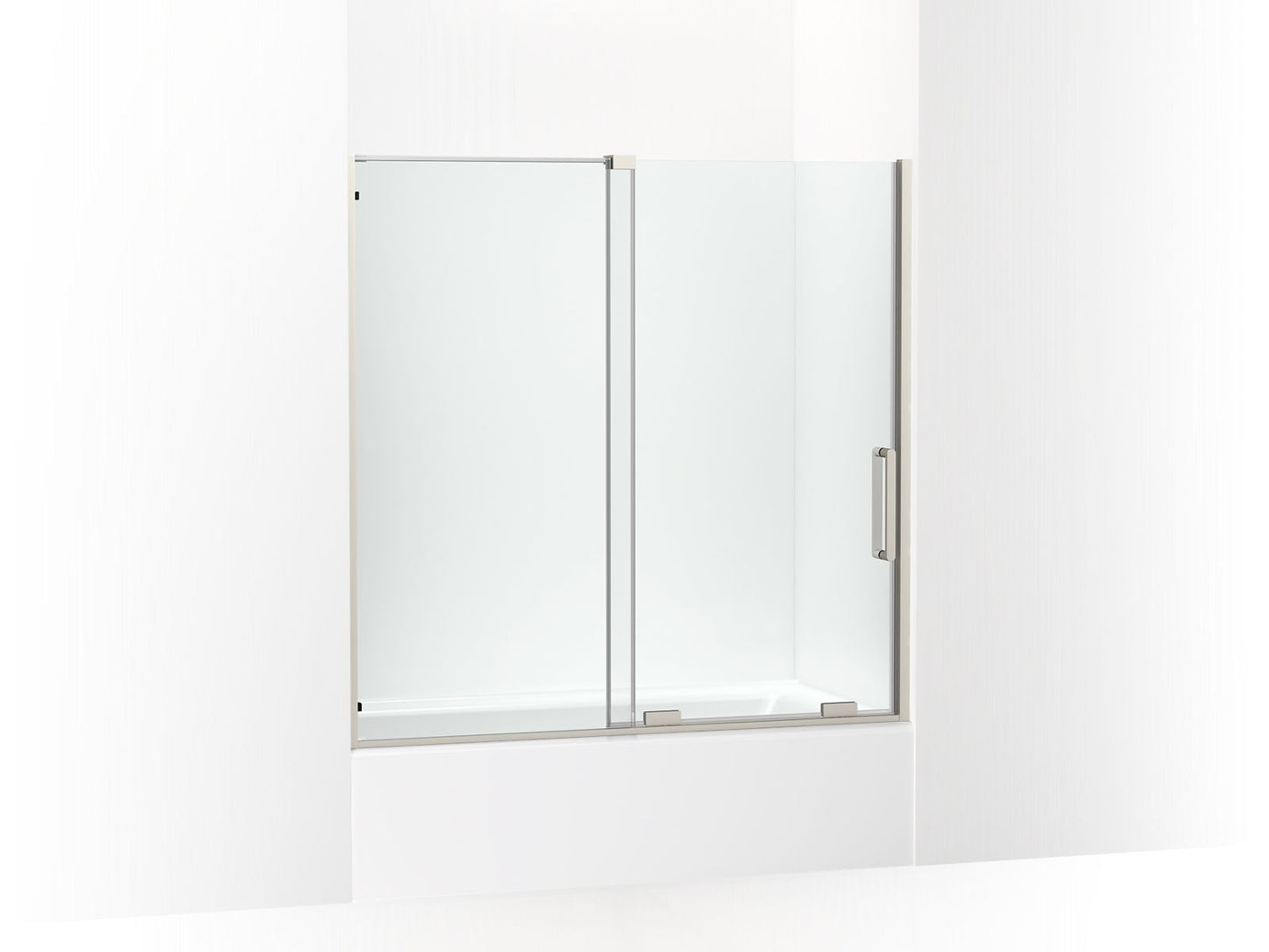 KOHLER K-707623-8L-BNK Echelon Sliding bath door, 58-1/4" H x 55-3/4 - 59-3/4" W, with 5/16" thick Crystal Clear glass