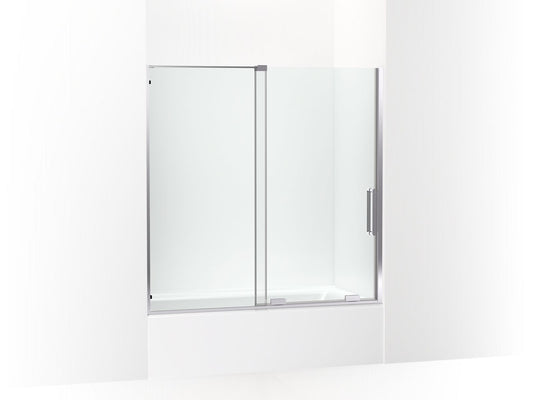 KOHLER K-707623-8L-SHP Echelon Sliding bath door, 58-1/4" H x 55-3/4 - 59-3/4" W, with 5/16" thick Crystal Clear glass