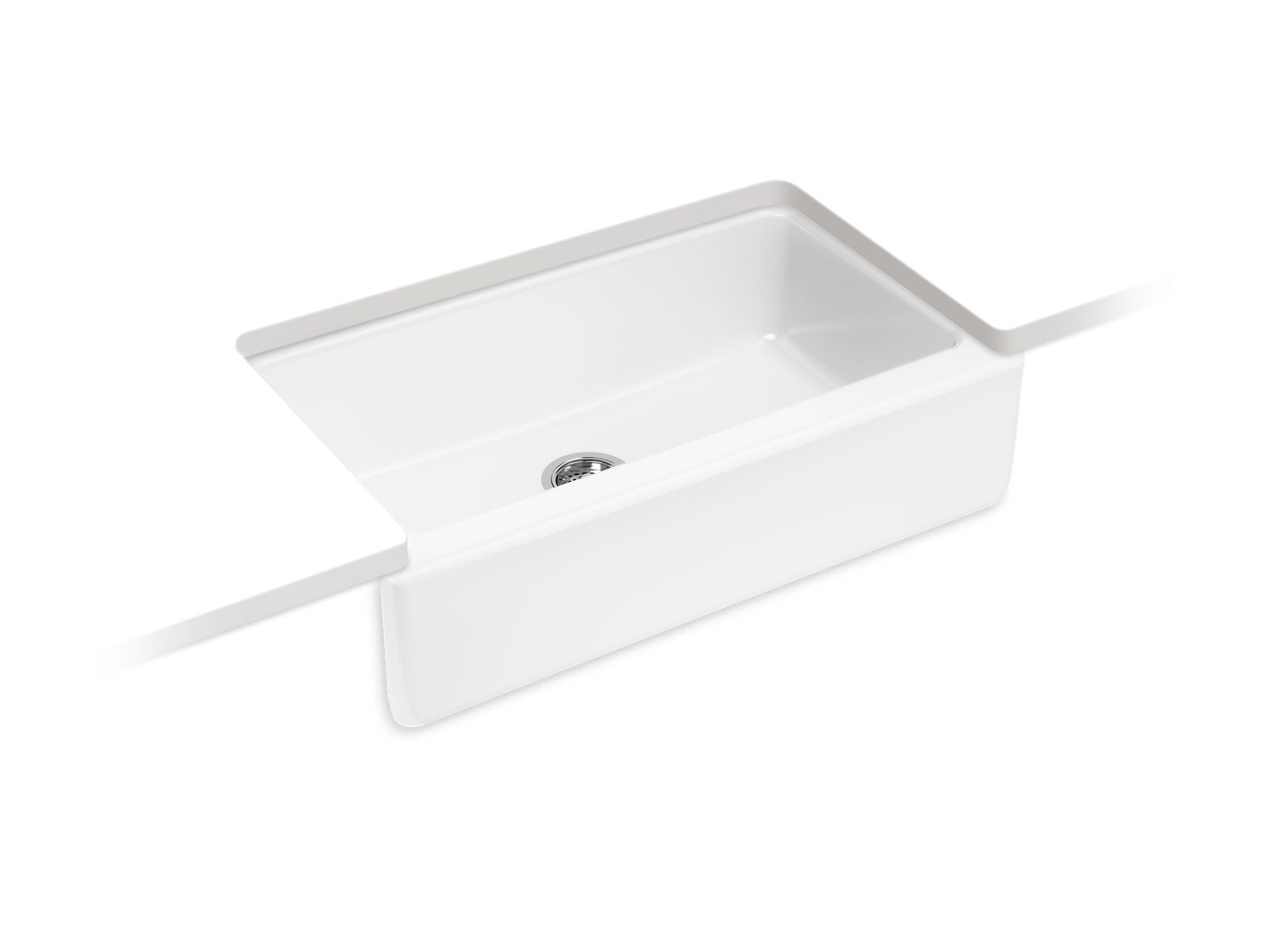 KOHLER K-6546-0 Dickinson 33" Undermount Single-Bowl Farmhouse Kitchen Sink - White