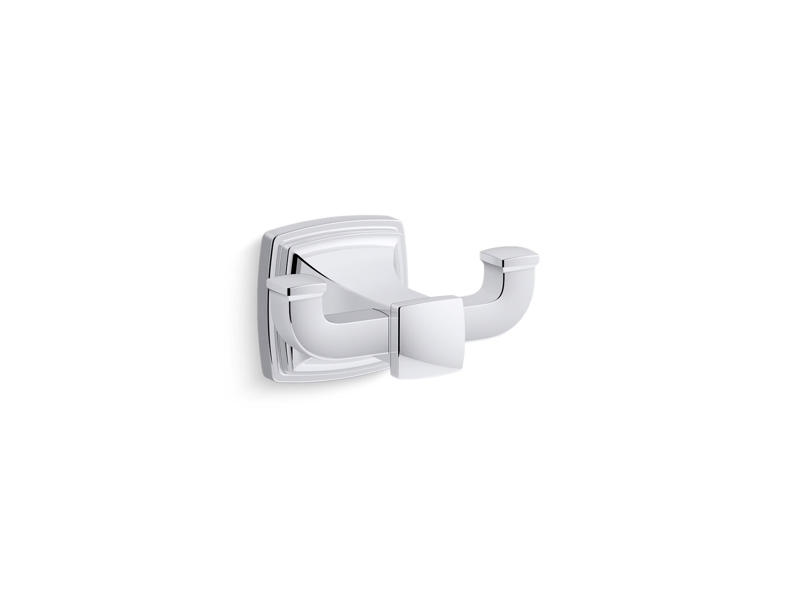 KOHLER K-27411-SN Riff Double Robe Hook - Vibrant Polished Nickel