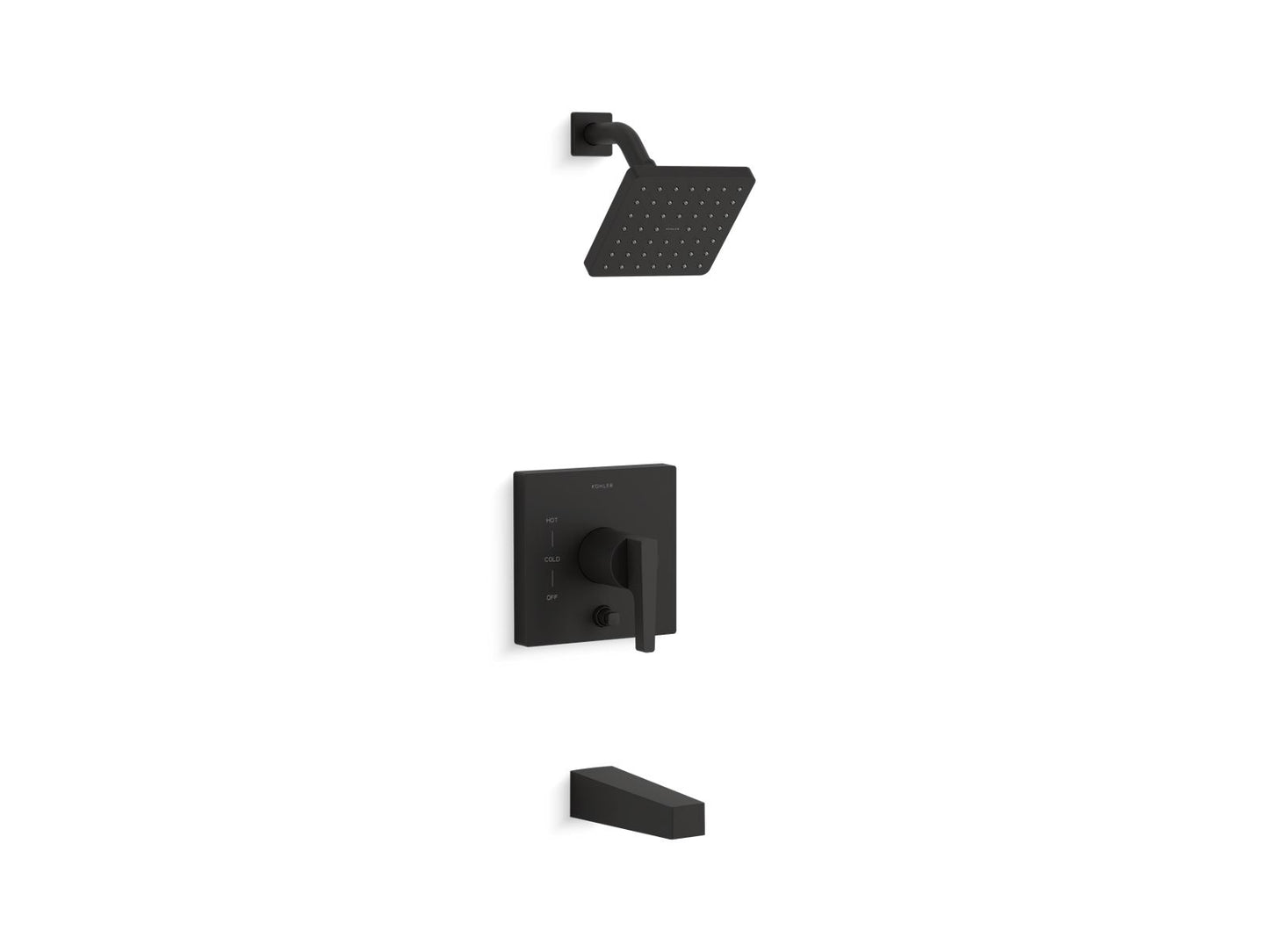 KOHLER K-T99763-4-BL Honesty Rite-Temp Bath And Shower Trim Kit With Push-Button Diverter, 2.5 Gpm In Matte Black