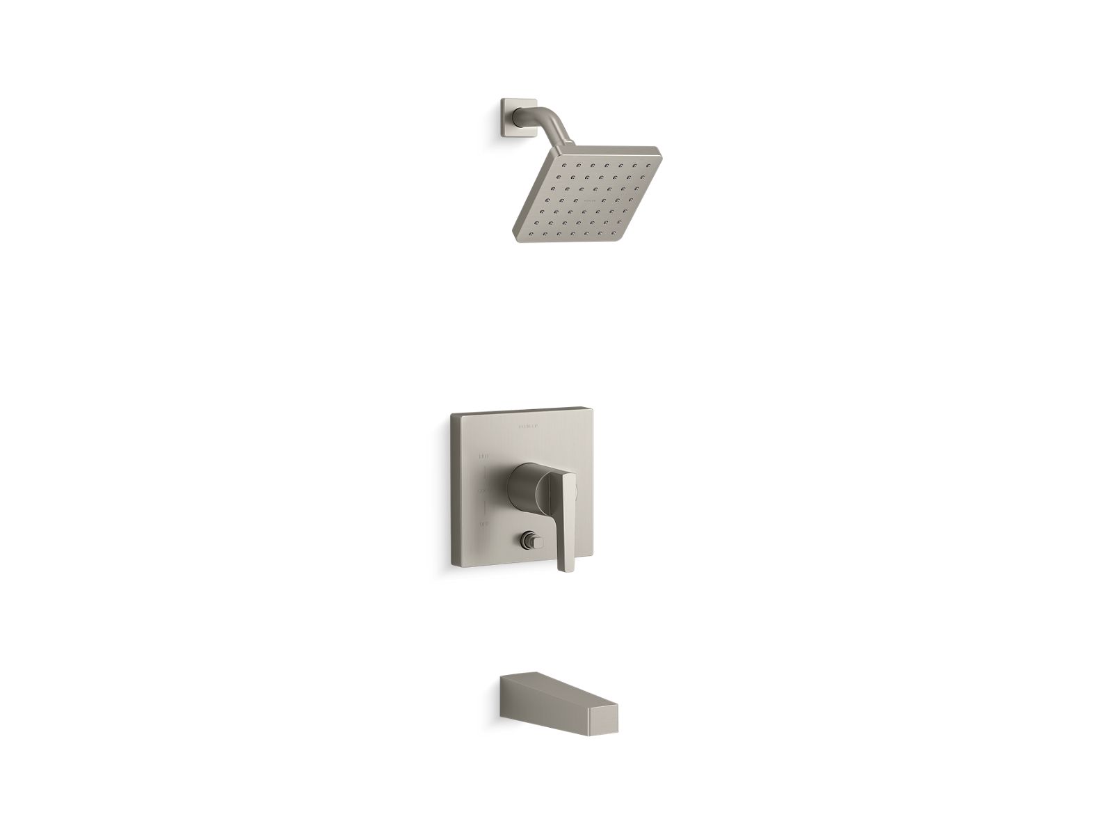 KOHLER K-T99763-4G-BN Honesty Rite-Temp Bath And Shower Trim Kit With Push-Button Diverter, 1.75 Gpm - Vibrant Brushed Nickel