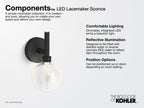KOHLER K-23467-SCLED-SNL Components One-Light Led Lacemaker Sconce - Polished Nickel