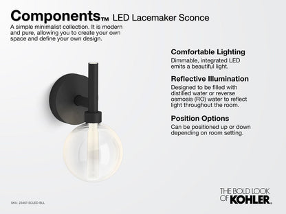KOHLER K-23467-SCLED-SNL Components One-light LED lacemaker sconce - Polished Nickel