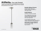 KOHLER K-22653-PE01-2GL Artifacts 4" Pendant - Brushed Moderne Brass