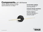 KOHLER K-23464-SCLED-SNL Components Two-Light Led Sconce - Polished Nickel