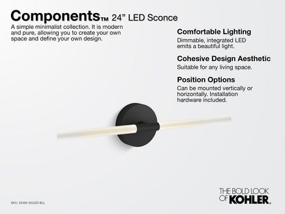 KOHLER K-23464-SCLED-SNL Components Two-light LED sconce - Polished Nickel