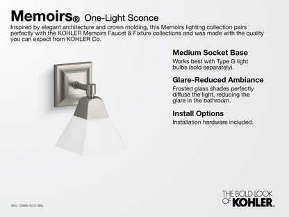 KOHLER K-23686-SC01-BNL Memoirs One-light sconce - Brushed Nickel