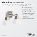 KOHLER K-23687-BA02-CPL Memoirs Two-Light Sconce - Polished Chrome