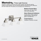 KOHLER K-23688-BA03-BNL Memoirs Three-Light Sconce - Brushed Nickel