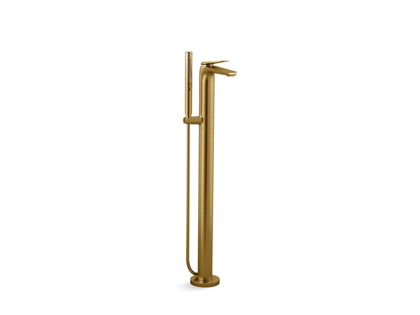 KOHLER K-T97367-4-2MB Avid Floor-Mount Bath Filler Trim In Vibrant Brushed Moderne Brass