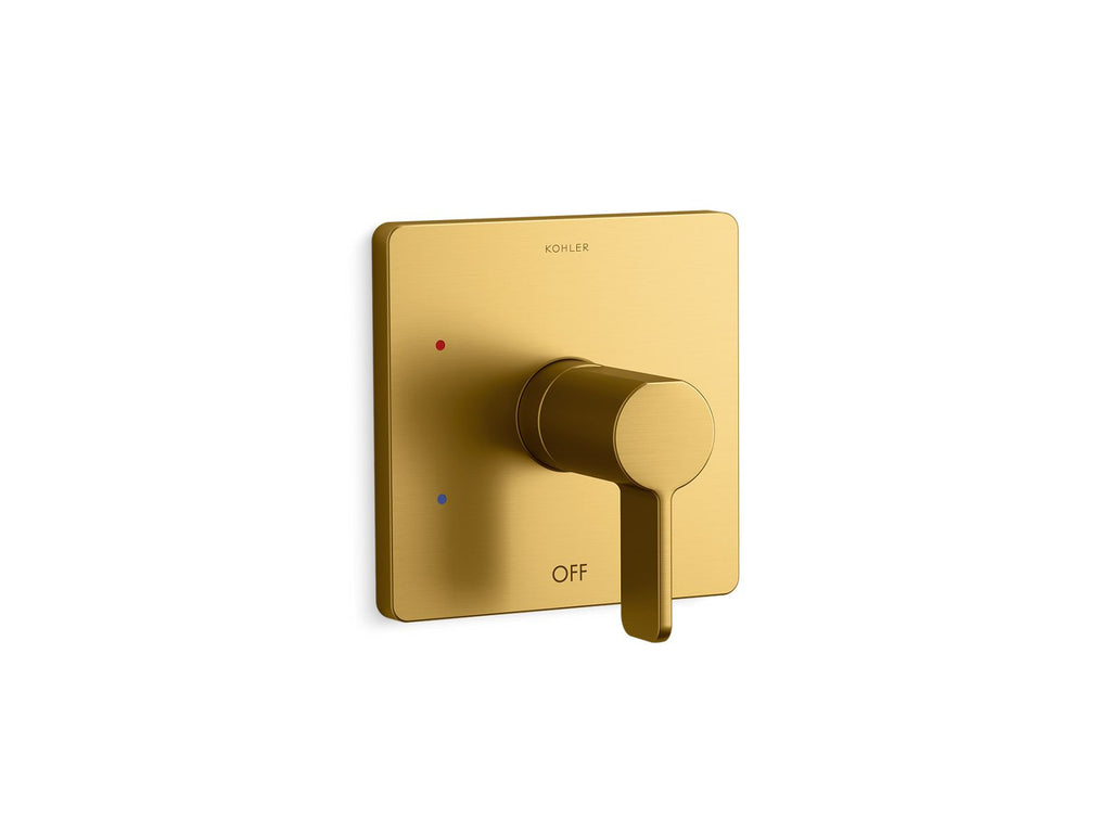 KOHLER K-TS23501-4-2MB Parallel Rite-Temp Shower Valve Trim - Vibrant Brushed Moderne Brass
