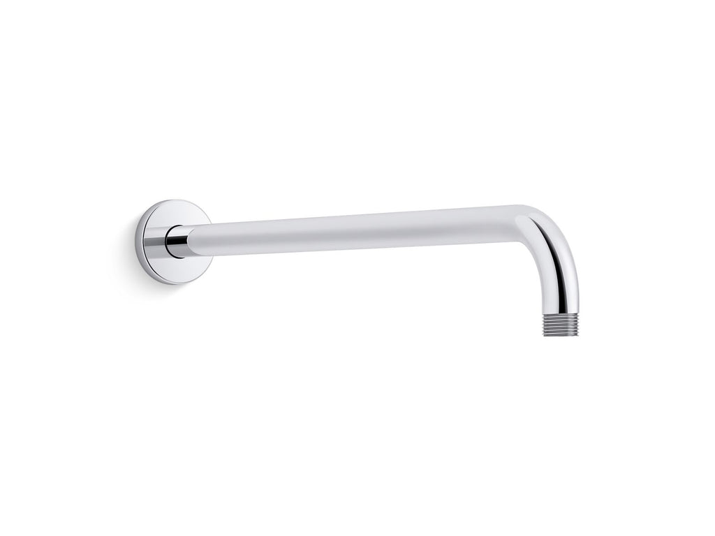 KOHLER K-26307-BL Statement 19" Wall-Mount Single-Function Rainhead Arm And Flange - Matte Black