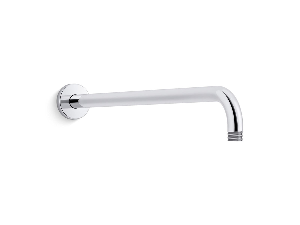 KOHLER K-26307-BL Statement 19" Wall-Mount Single-Function Rainhead Arm And Flange - Matte Black