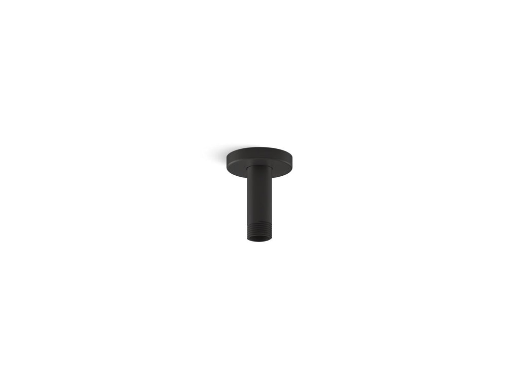KOHLER K-26319-BL Statement 3" Ceiling-Mount Single-Function Rainhead Arm And Flange - Matte Black