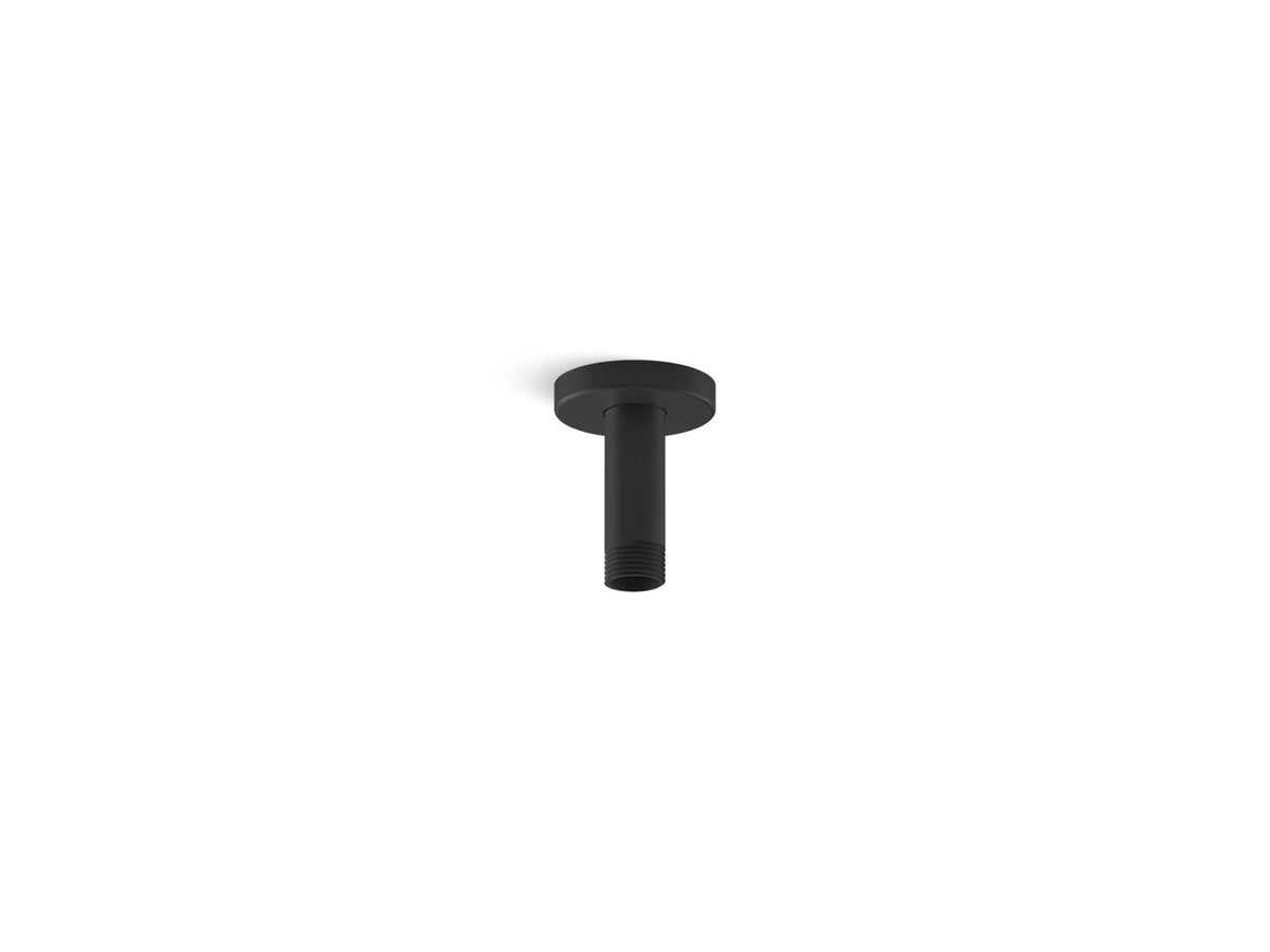 KOHLER K-26319-BL Statement 3" Ceiling-Mount Single-Function Rainhead Arm And Flange - Matte Black