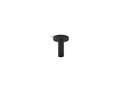 KOHLER K-26319-BL Statement 3" ceiling-mount single-function rainhead arm and flange - Matte Black