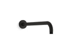 KOHLER K-26322-BL Statement 15-1/2" Wall-Mount Single-Function Rainhead Arm And Flange - Matte Black