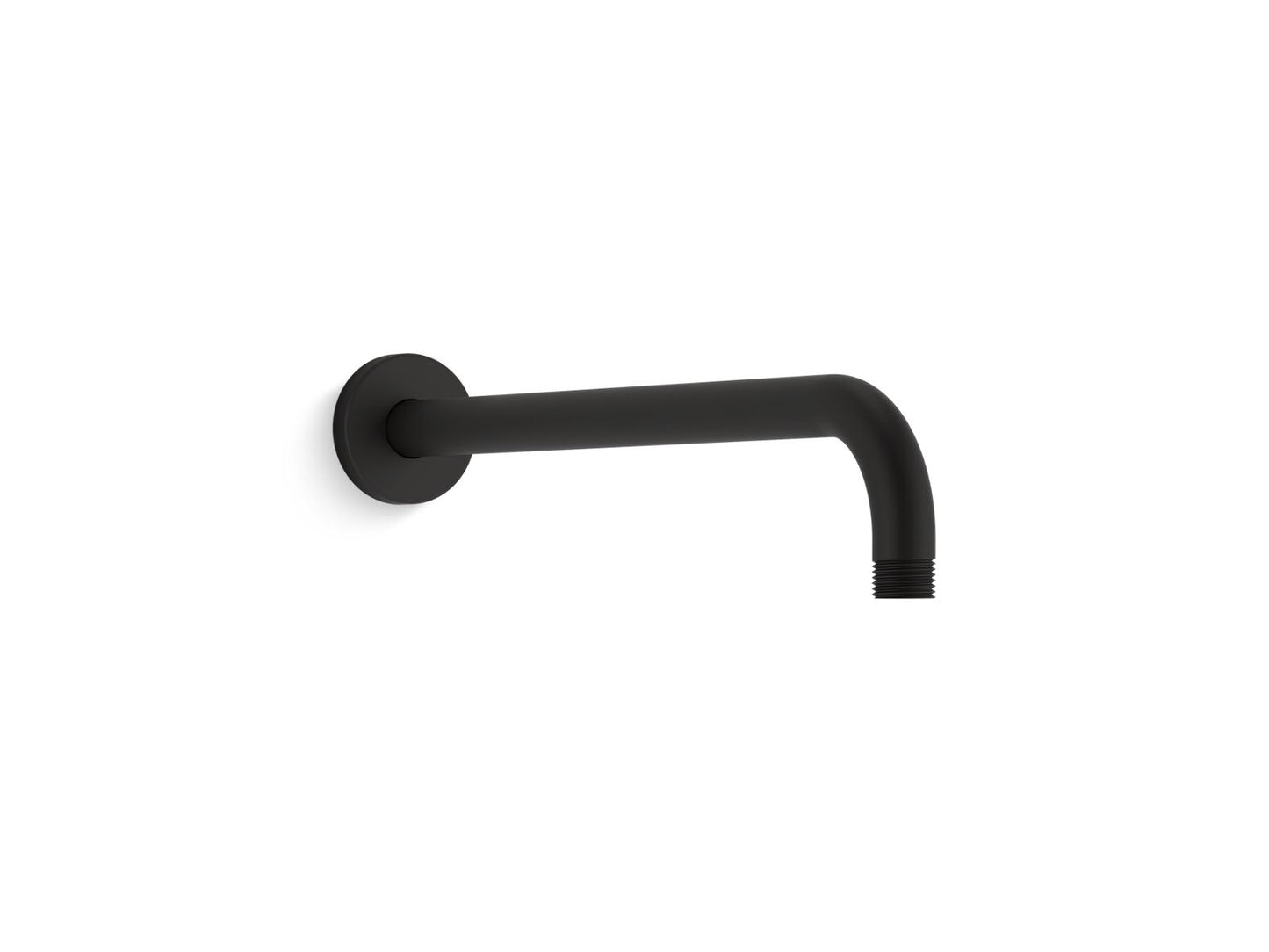 KOHLER K-26322-BL Statement 15-1/2" wall-mount single-function rainhead arm and flange - Matte Black