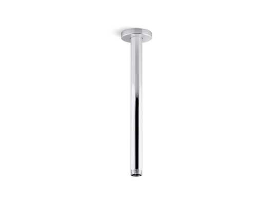 KOHLER K-26321-CP Statement 12" ceiling-mount single-function rainhead arm and flange - Polished Chrome