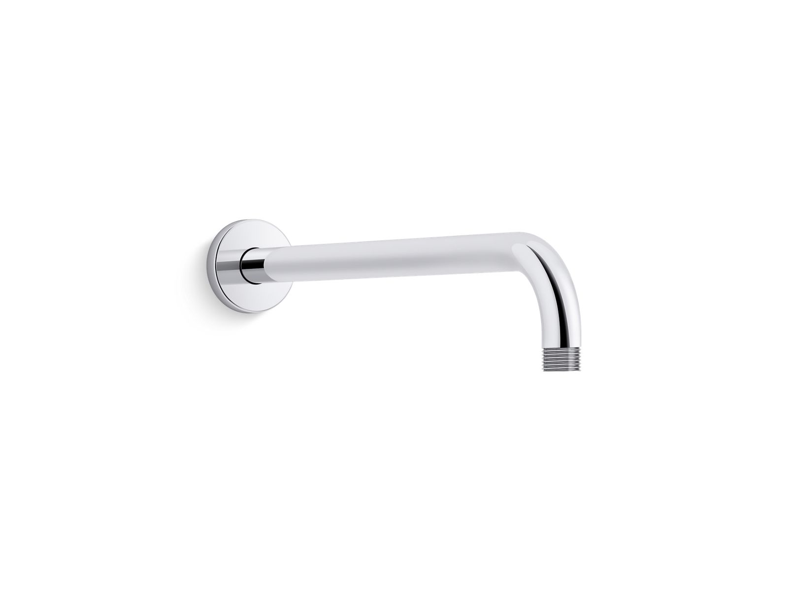 KOHLER K-26322-CP Statement 15-1/2" Wall-Mount Single-Function Rainhead Arm And Flange - Polished Chrome