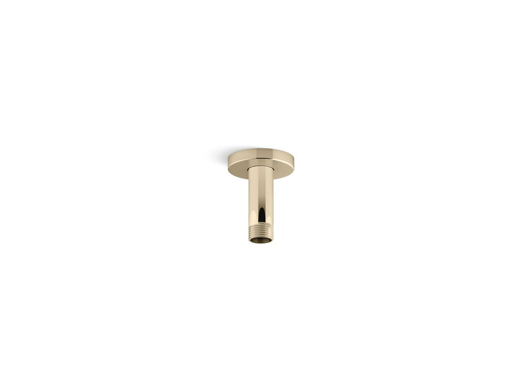 KOHLER K-26319-AF Statement 3" Ceiling-Mount Single-Function Rainhead Arm And Flange - Vibrant French Gold