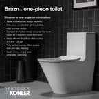 KOHLER K-22378-0 Brazn One-Piece Compact Elongated Toilet With Skirted Trapway, Dual-Flush - White