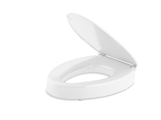 KOHLER K-25875-0 Hyten Elevated Quiet-Close Elongated Toilet Seat In White