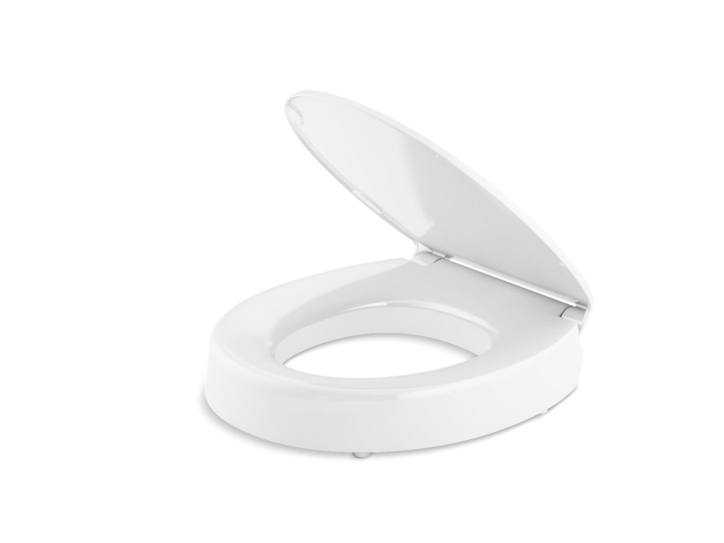 KOHLER K-25876-0 Hyten Elevated Quiet-Close Round-Front Toilet Seat In White