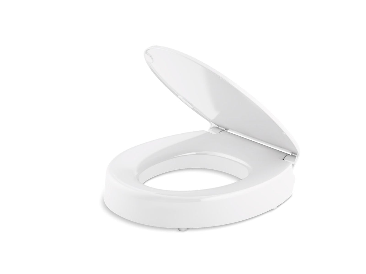 KOHLER K-25876-96 Hyten Elevated Quiet-Close Round-Front Toilet Seat - Biscuit