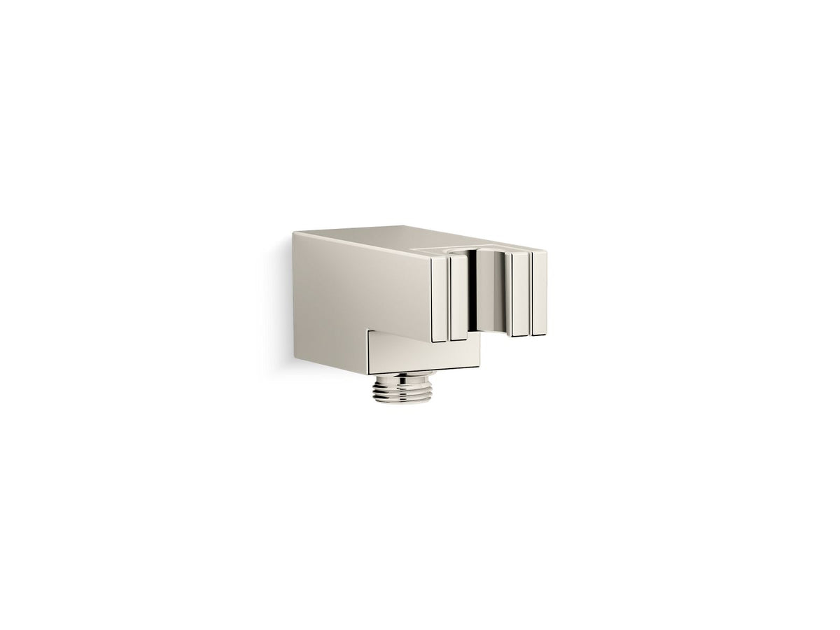 KOHLER K-26310-SN Statement Wall-Mount Handshower Holder With Supply Elbow And Check Valve - Vibrant Polished Nickel