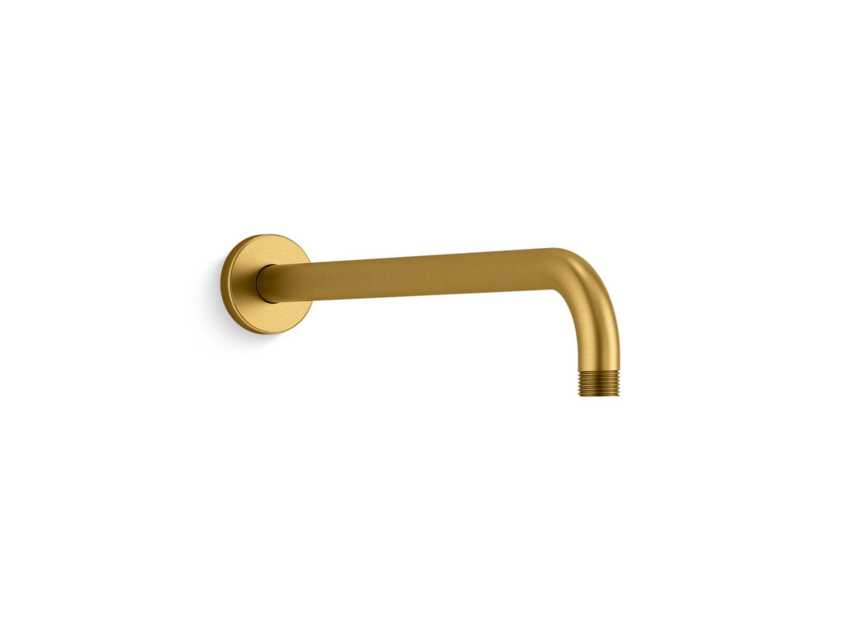 KOHLER K-26322-2MB Statement 15-1/2" Wall-Mount Single-Function Rainhead Arm And Flange - Vibrant Brushed Moderne Brass