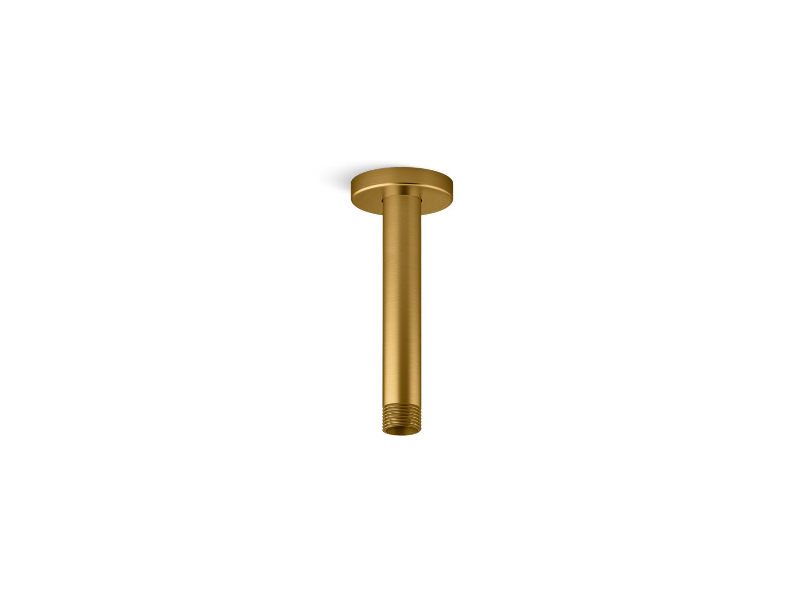 KOHLER K-26320-2MB Statement 6" ceiling-mount single-function rainhead arm and flange - Vibrant Brushed Moderne Brass