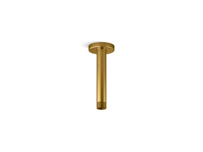 KOHLER K-26320-2MB Statement 6" ceiling-mount single-function rainhead arm and flange - Vibrant Brushed Moderne Brass