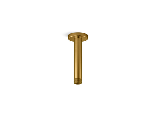 KOHLER K-26320-2MB Statement 6" ceiling-mount single-function rainhead arm and flange - Vibrant Brushed Moderne Brass