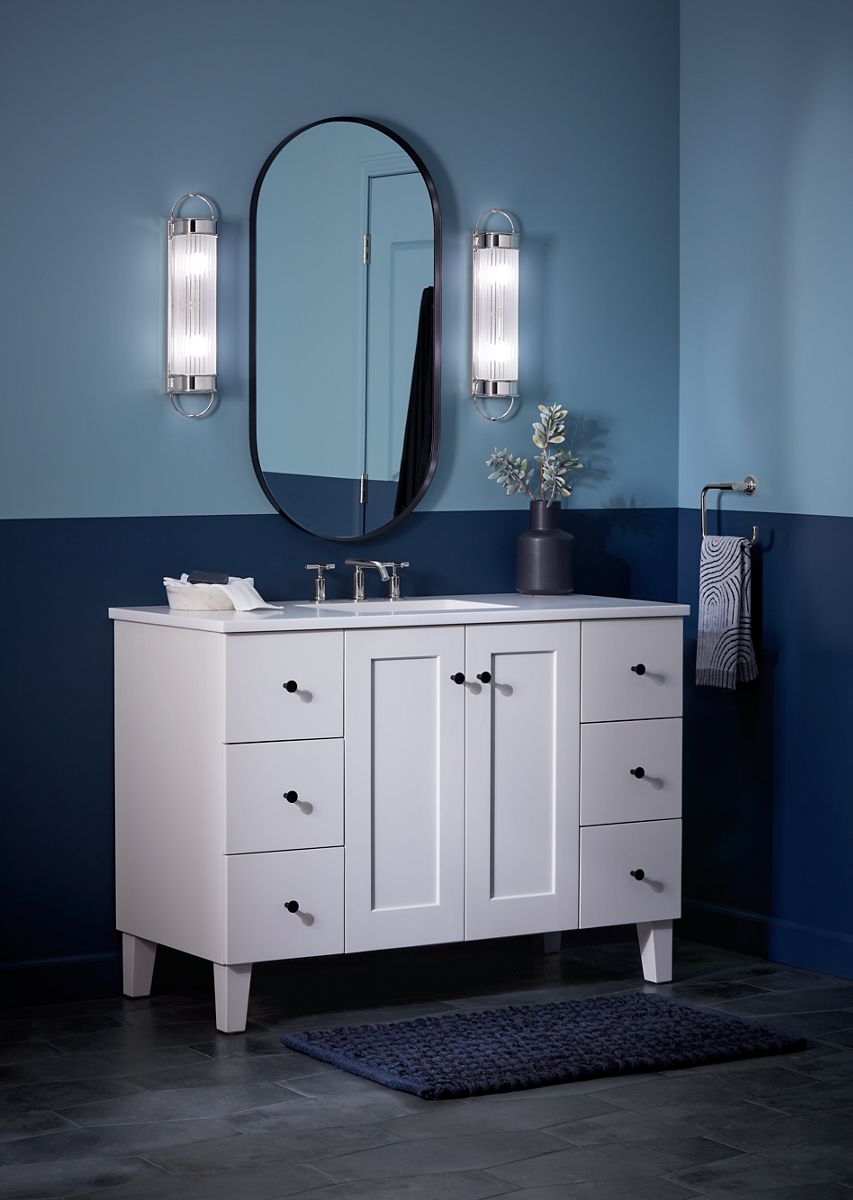 KOHLER K-99535-LG-1WA Poplin 48" Bathroom Vanity Cabinet In Linen White