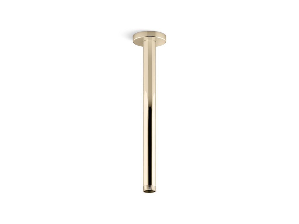 KOHLER K-26321-AF Statement 12" Ceiling-Mount Single-Function Rainhead Arm And Flange - Vibrant French Gold