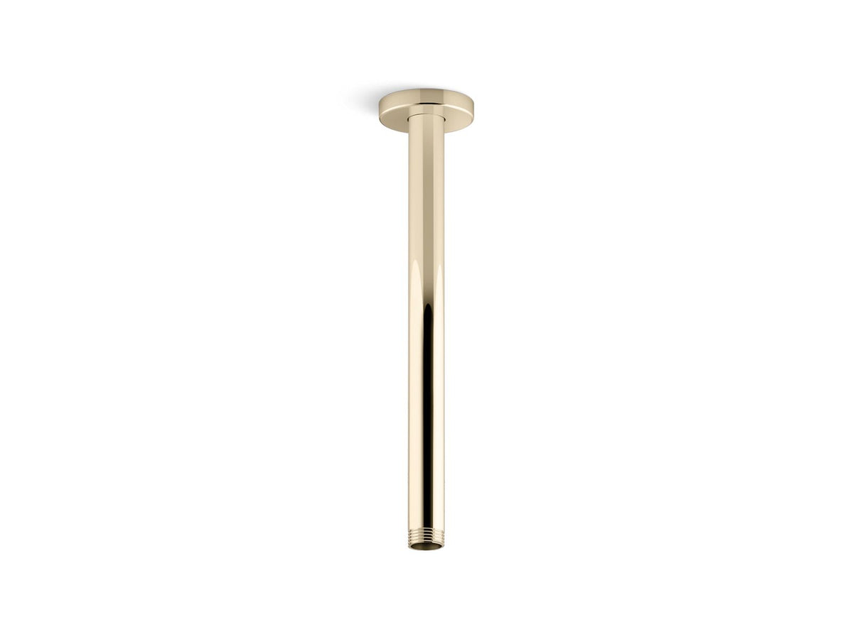 KOHLER K-26321-AF Statement 12" Ceiling-Mount Single-Function Rainhead Arm And Flange - Vibrant French Gold