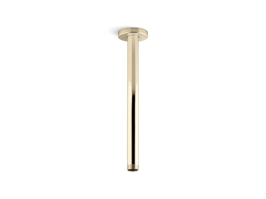 KOHLER K-26321-AF Statement 12" ceiling-mount single-function rainhead arm and flange - Vibrant French Gold